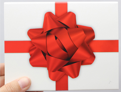 SilverTowne Natural Kraft Paper Gift Box with Red Bow Box Sleeve